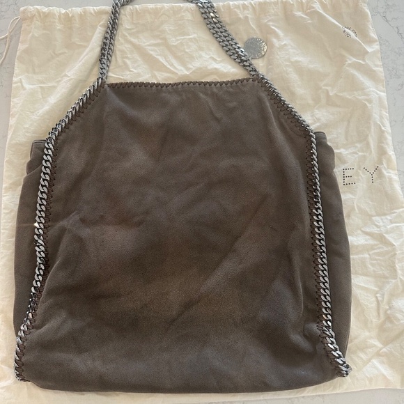 Stella McCartney Large Falabella Shaggy Deer Tote Bag Silver Chain Purse - Picture 3 of 5